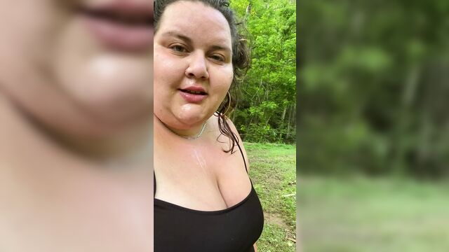 Cumshot in the woods
